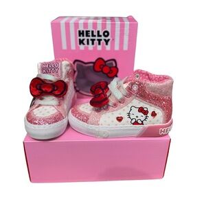 Hello Kitty Kids Pink and White Glitter Shoes